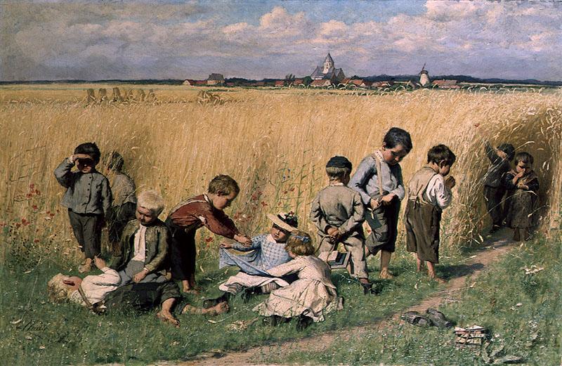 Emile Claus On the Way to School oil painting image